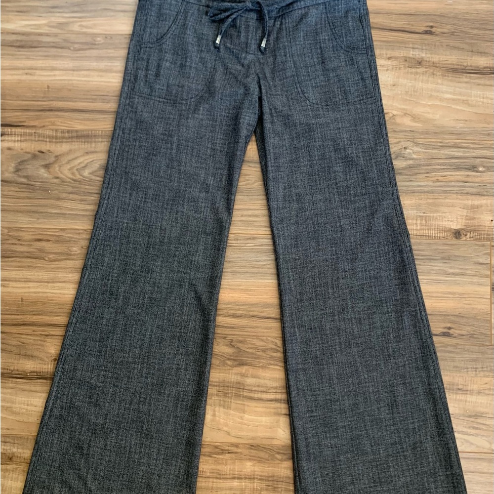Grey, dress trousers.